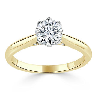 Bague de fiançailles solitaire en moissanite de forme ronde de 0,75 ct