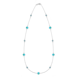 Collier avec topaze ronde de 6,0 ct et pierre de naissance de décembre