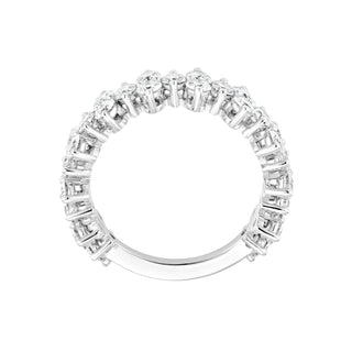 Alliance de mariage en grappe de moissanite de forme ronde de 2,0 ct