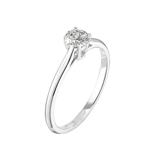 Bague de fiançailles solitaire en moissanite de forme ronde de 0,30 ct