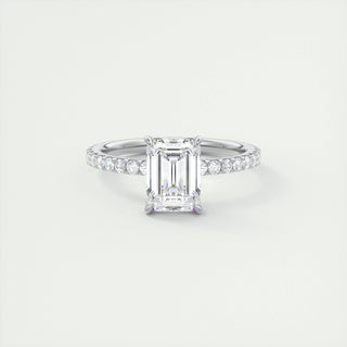 2.15CT Emerald Cut Diamond Moissanite Halo Engagement Ring - ELITE CARAT