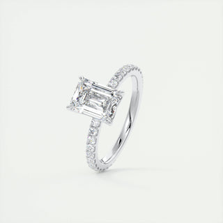 2.15CT Emerald Cut Diamond Moissanite Halo Engagement Ring - ELITE CARAT