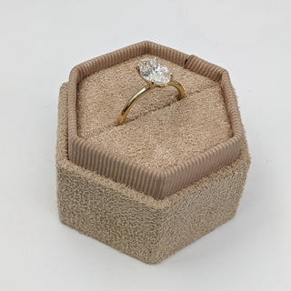 Bague de fiançailles avec solitaire en diamant ovale de 1,5 à 3,50 ct