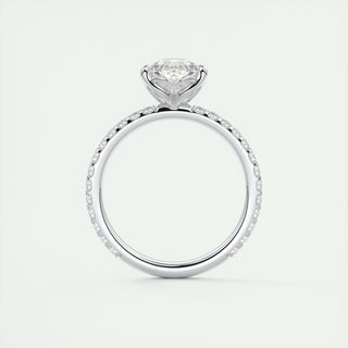 2CT Pear Pave Moissanite Diamond Engagement Ring In 18K White Gold For Her