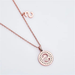 Collier avec diamants et moissanite en forme de lettre « S » pour femme