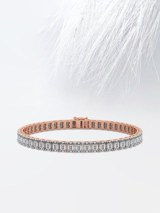 Bracelet en diamants Moissanite taille émeraude 10 carats pour femme