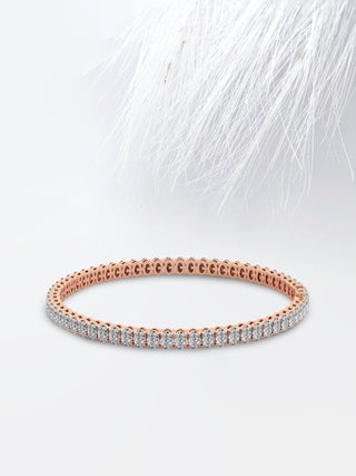 Pulsera de diamantes de tenis de moissanita de talla ovalada de 8,0 ct en oro blanco de 14 k