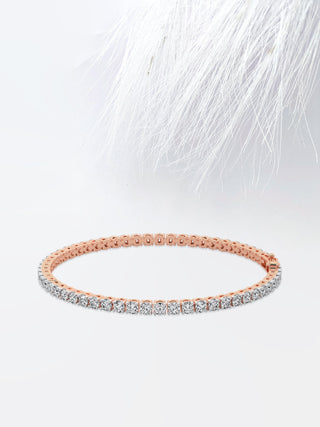 Pulsera de diamantes de moissanita de corte redondo de 3,0 ct para mujer