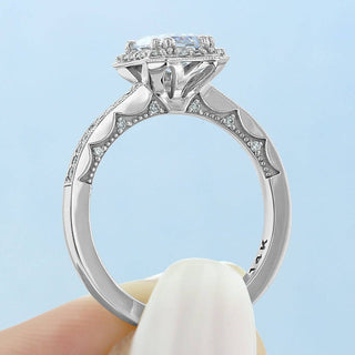 1.80CT Emerald Cut Double Prong Setting Moissanite Engagement Ring - ELITE CARAT