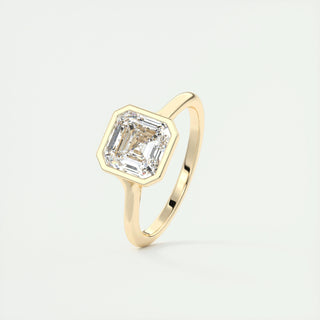 2ct Asscher F- VS1 Diamond Solitaire Engagement Ring