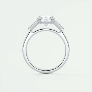 2.0 CT Round Shaped Moissanite Three Stones Engagement Ring