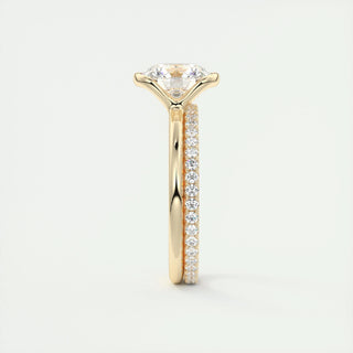 Anillo de compromiso con diamante solitario de talla redonda F-VS1 de 2 ct