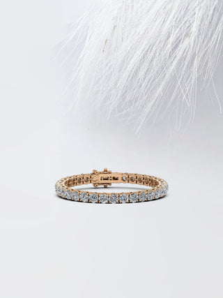 Pulsera de tenis con diamantes de moissanita de talla redonda en oro blanco