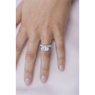 Bague de fiançailles avec solitaire ovale en moissanite de 4,0 ct