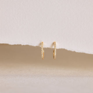 Boucles d'oreilles créoles en diamant taille ronde pour femmes 