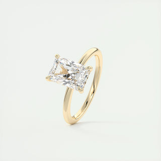 Anillo de compromiso con diamantes Radiant F-VS1 de 1,0 CT a 3,0 CT con engaste de halo oculto