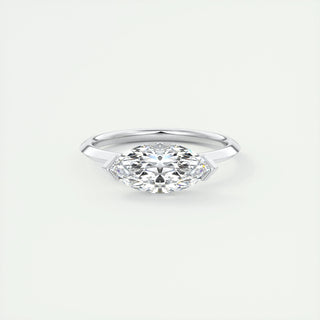 Anillo de compromiso con diamante solitario en engaste marquesa de 1,0 a 3,0 ct