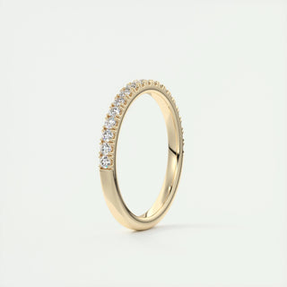 0.38 TCW Round CVD Diamond Half Eternity Wedding Band