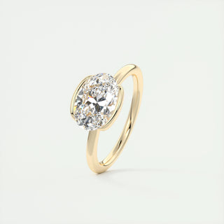 1.0-3.0 ct Oval Cut Diamond Solitaire Engagement Ring With