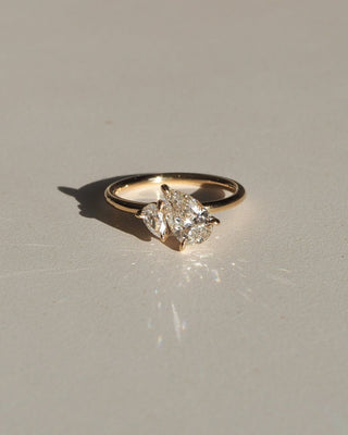 Bague de fiançailles à deux pierres avec diamants CVD en forme de poire de 1,5 à 3,50 ct