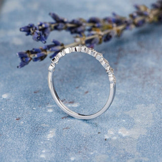 Round Brilliant Cut Half Eternity Unique Wedding Band