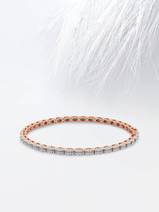 Pulsera de tenis con diamantes de moissanita de corte ovalado en oro de 18 k para mujer