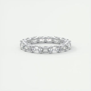 2.55 TCW Emerald CVD Diamond Full Eternity Wedding Band