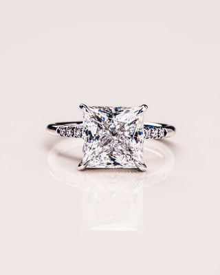 1.0 - 3.87 CT Princess CVD Diamond Hidden Halo Engagement Ring