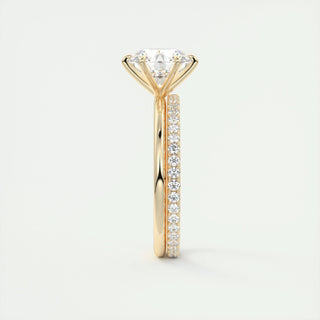 Anillo de compromiso solitario con diamante redondo F-VS1 de 1,0 a 3,0 ct