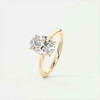 Anillo de compromiso solitario con diamante ovalado F-VS1 de 1,0 CT-3,0 CT