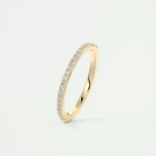 0.18 TCW Round CVD Diamond Half Eternity Wedding Band