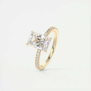 1.0-3.0 ct Radiant Diamond Pave Style Engagement Ring