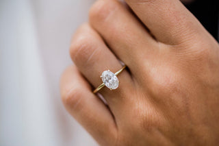 Bague de fiançailles avec solitaire ovale en moissanite de 1,85 ct