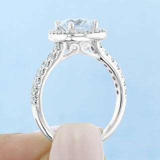 Bague de fiançailles avec diamants ronds en moissanite de 1,20 ct pour elle