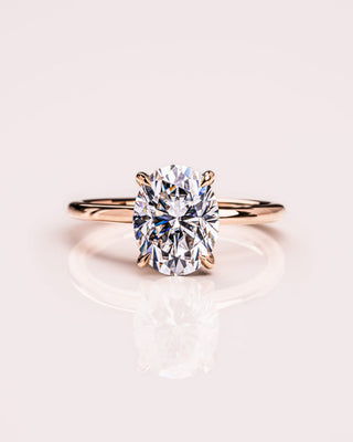 Bague de fiançailles solitaire en diamant ovale CVD de 1,91 à 3,91 ct