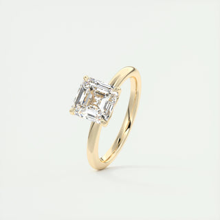 2.03 CT Asscher Cut Solitaire Moissanite Engagement Ring