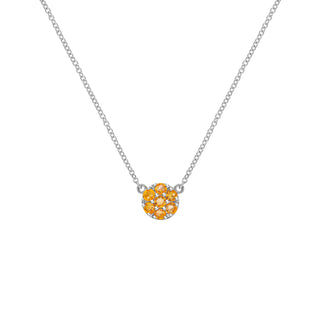 0.84CT Round Citrine Diamond November Birthstone Circle Necklace