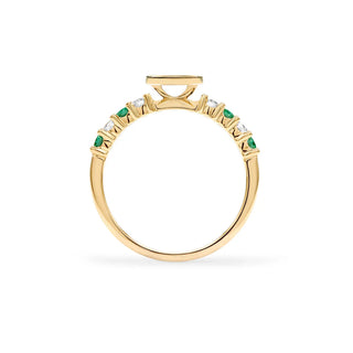 Bague pour femme avec pierre de naissance du mois de mai et diamant émeraude rond de 0,50 ct