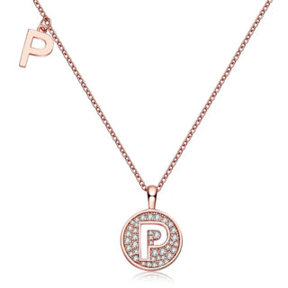 Collar de diamantes de moissanita con la letra "P" para mujer