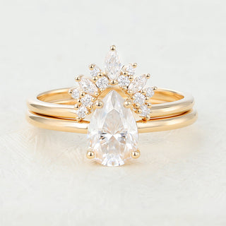 Bague de mariage solitaire en moissanite en forme de poire de 1,33 ct