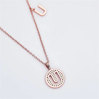 Collier avec diamants et moissanite en forme de lettre « U » pour femme