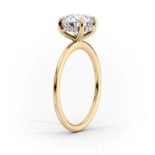 1.50-3.50 CT Pear CVD Diamond Hidden Halo Engagement Ring