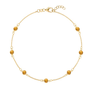 Bracelet pour femme avec pierre de naissance de novembre et diamants en citrine ronde de 1,75 ct