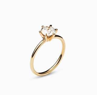 Bague de fiançailles avec diamant solitaire rond CVD de 1,0 à 3,0 ct