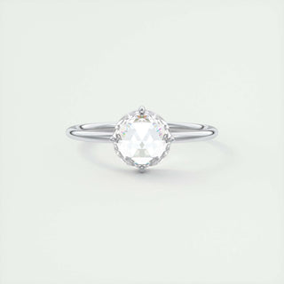 1.19 CT Round Rose Cut  Solitaire Moissanite Engagement Ring