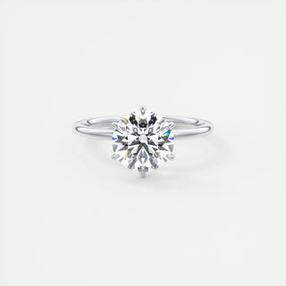 Anillo de compromiso solitario con diamante redondo F-VS1 de 1,0 a 3,0 ct