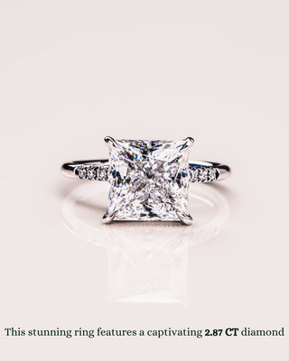 1.0 - 3.87 CT Princess CVD Diamond Hidden Halo Engagement Ring