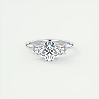 2.0 CT Round Shaped Moissanite Three Stones Engagement Ring