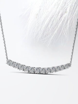 Collar de diamantes de moissanita de talla redonda de 0,82 ct para mujer