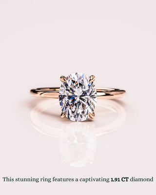 Bague de fiançailles solitaire en diamant ovale CVD de 1,91 à 3,91 ct